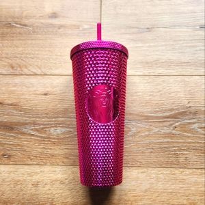 NWT Metallic Hot Pink Starbucka Cup
